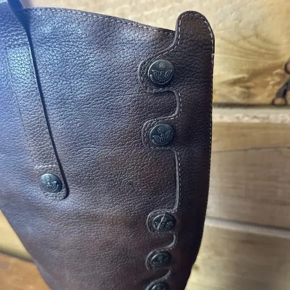 Matisse Women's 8 Sargent Brown Leather Mid Calf Western Riding Boot Side Zip - Picture 12 of 14